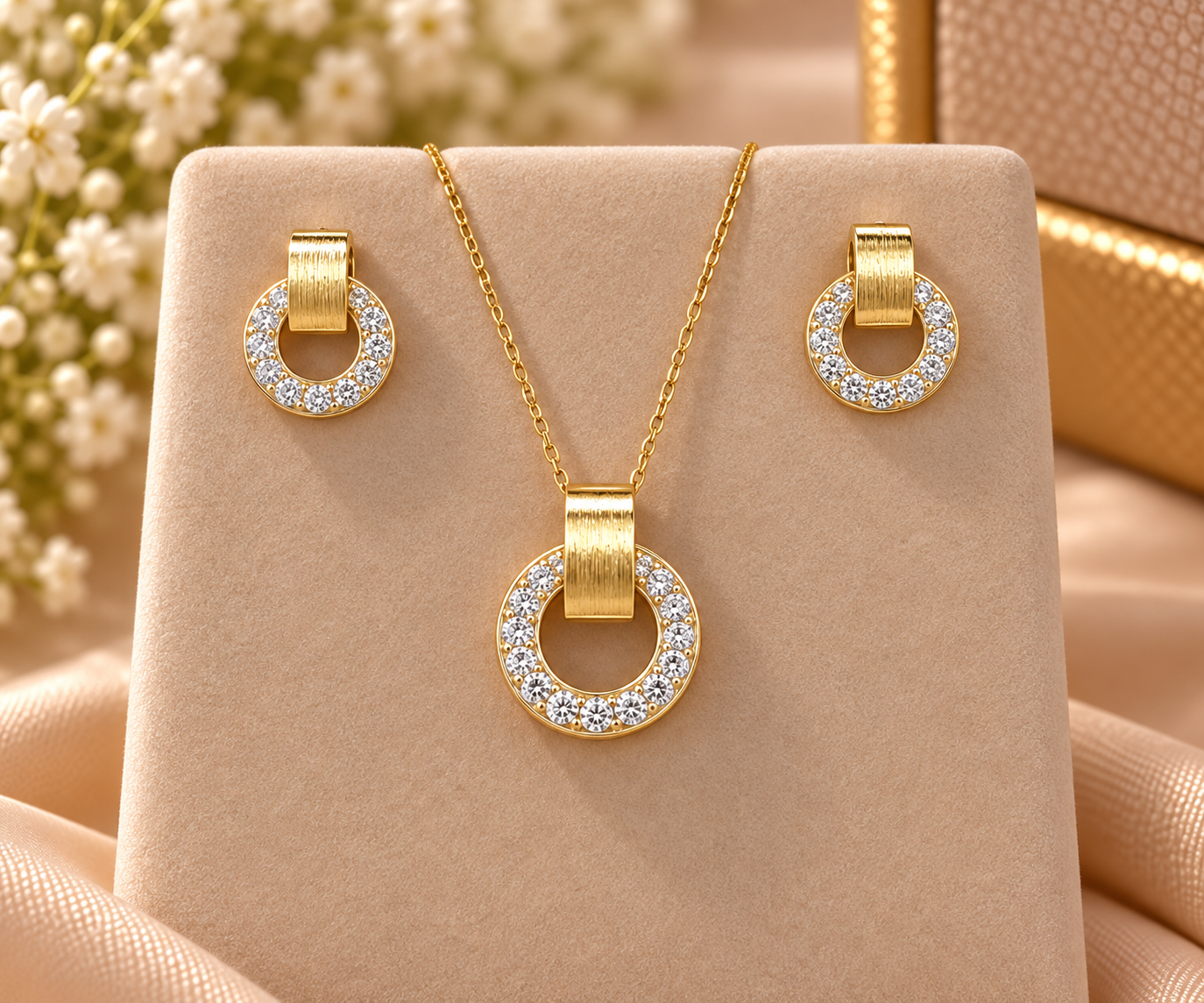 Elegant Gold and Diamond Jewelry Set